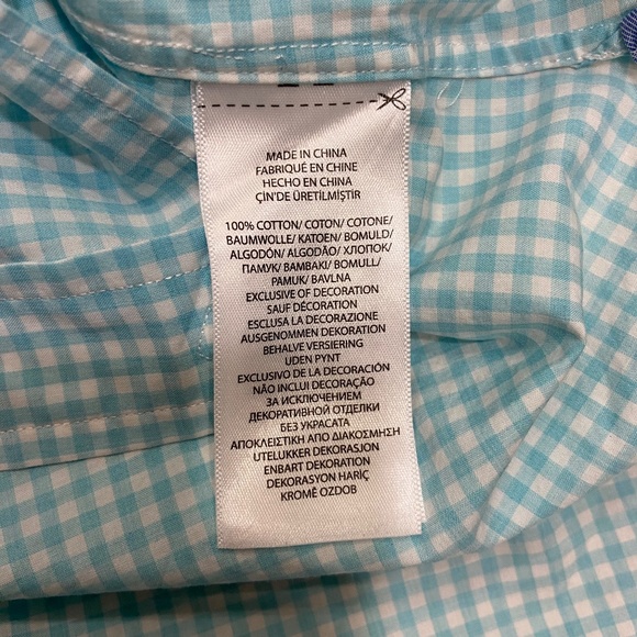 Ralph Lauren Blue & White Collared Checkered Button Down Mens Large - Picture 10 of 12